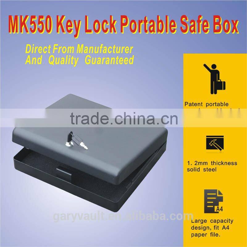 MK 550 microvault key lock car gun pistol steel portablel storage safe box (Ipad box),A4 file box