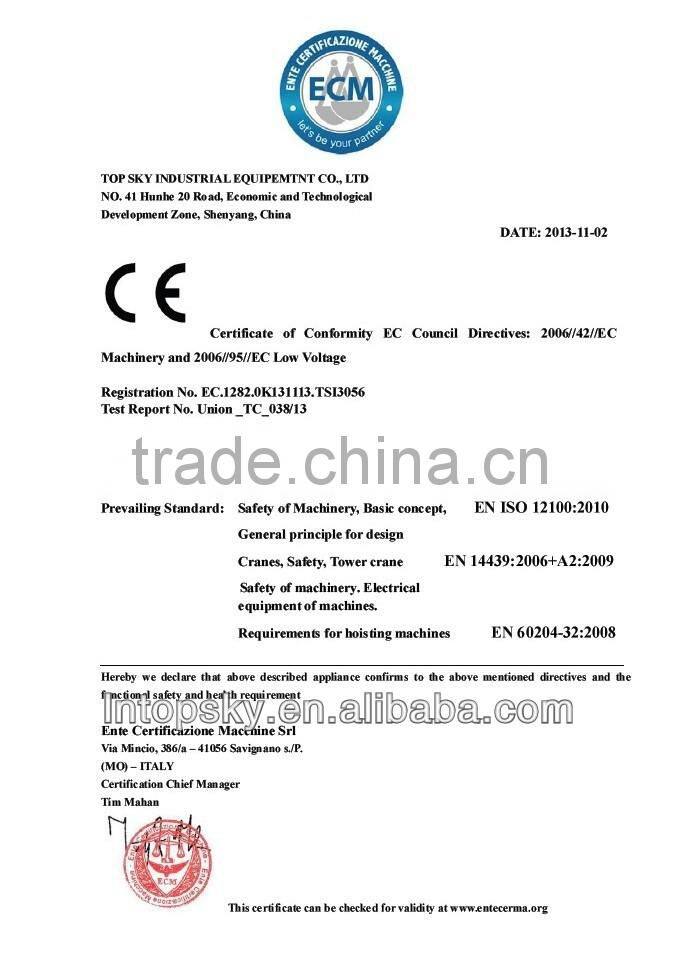 hot sale TL160-10 luffing tower crane