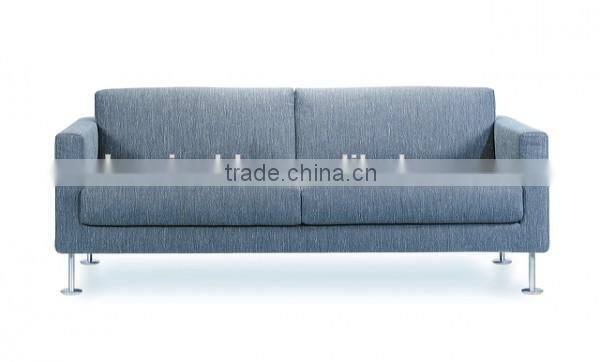 the latest three seat sofa was made from metal leg and high density foam and genuine leather /PU/Fabric three/
