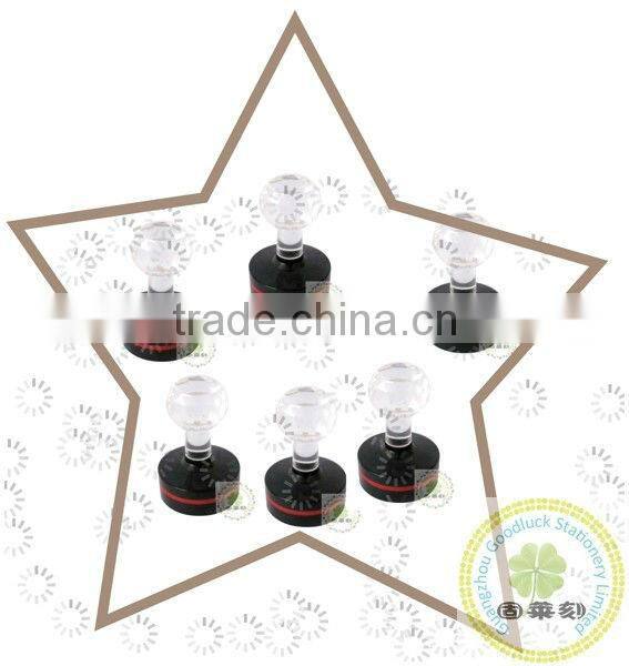 Popular Crystal rubber handle flash stamp