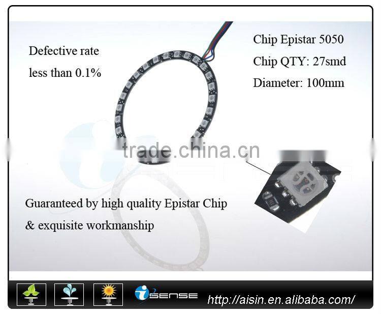 2x white 90mm LED Angel Eyes Halo Rings 24smd Car Headlights-Fast Shipping