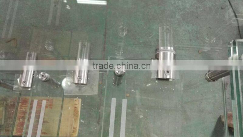 Customized glass/wood straight floating stairs With Light--YUDI