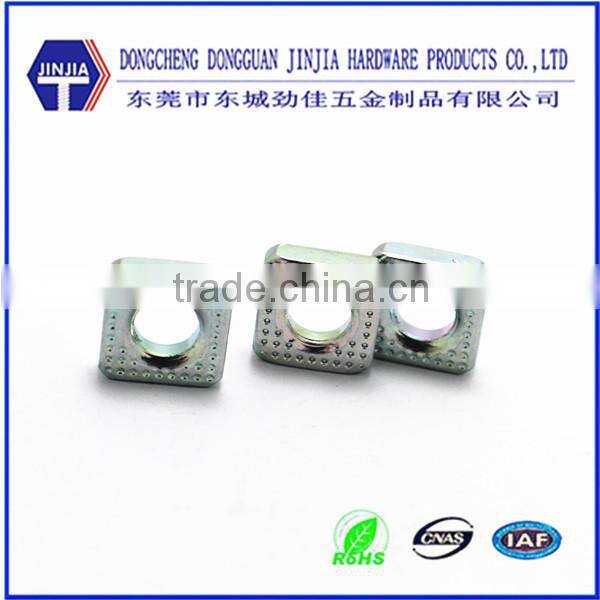 steel yellow zinc square knurled nut