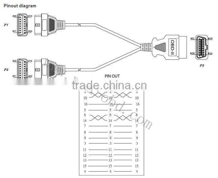 Cable, J1962M to 2 J1962F, Y-Cable, 1ft
