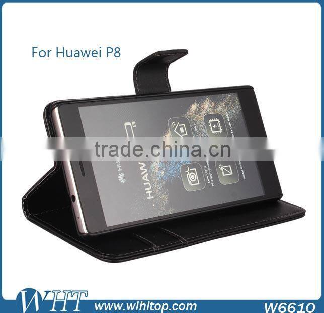 Electronic Products PU Leather Flip Cover with Card Slot Holster for Huawei P8 Case