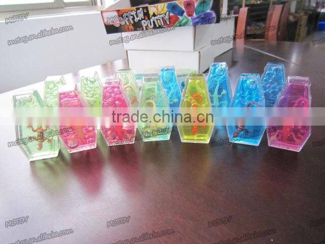 Factory supplier wholesale Crystal Coffin putty with dinosaur frog spider lizard alien 24pcs/box a variety of colors