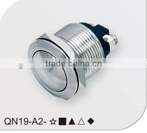 High flush stainless stell 19mm push button switch