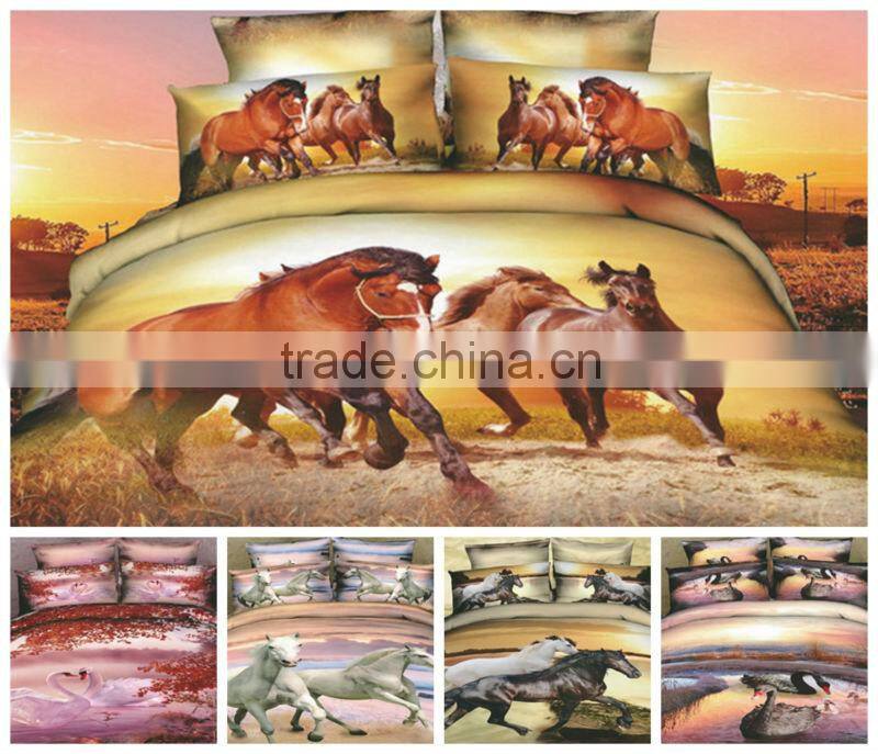 3D animal design reactive printed bedding sets