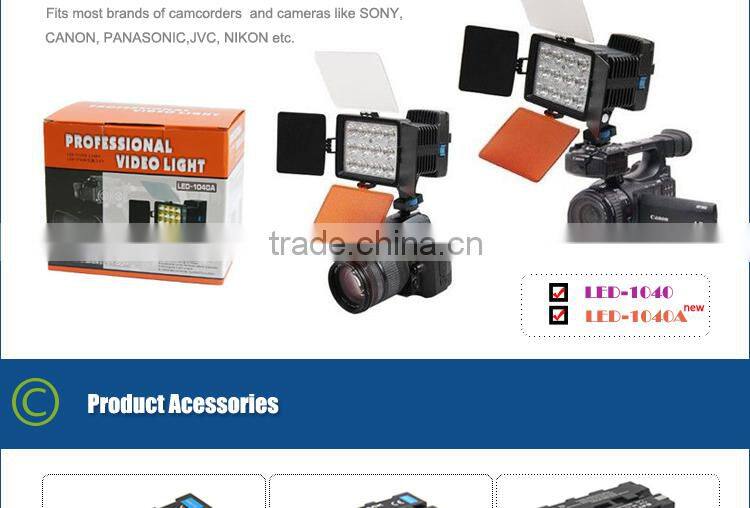 36W 6000K 12 big led bulbs LED camcorder light with battery and remote control