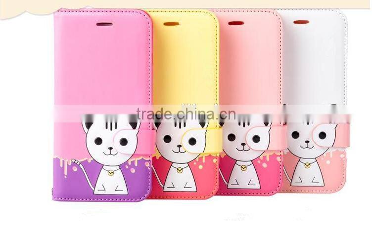 Lovely Cats Pattern Mobile Phone Case Flip Wallet Phone Case For iPhone 6