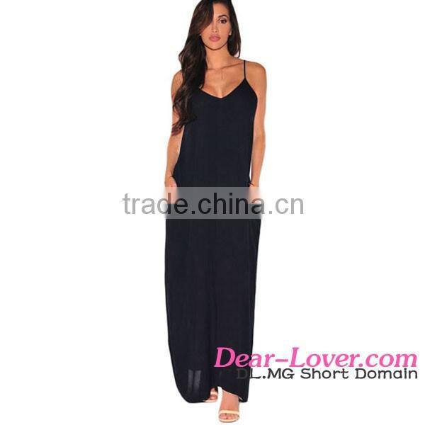 2016 new fashion Black Loose angela sleeping Fit long dress maxi