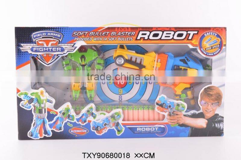 Hot Sell Wholesale Price Children Die-cast Deforming soft bullet blaster robot