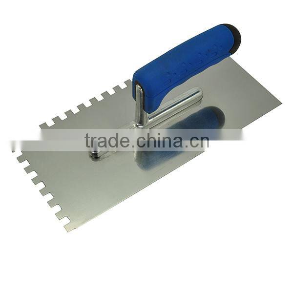 Plastering trowel with soft grip, stainless steel blade