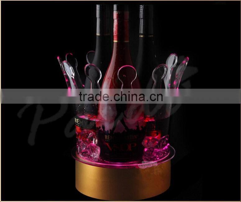Champagne bottle display led crown illuminate ice bucket cooler