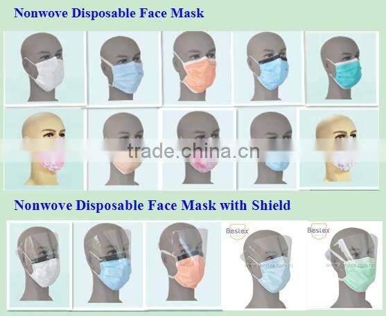 Disposable face mask with the MDD 93/42 EEC