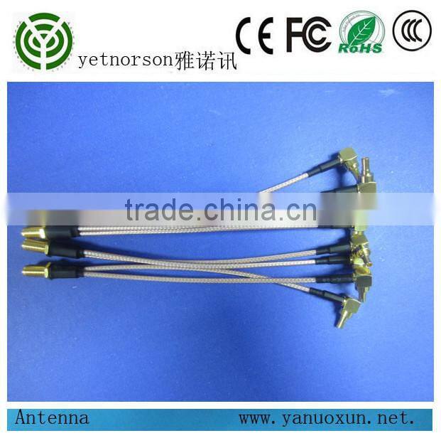 Y shape RF cable with 316 cable , a SMA female and two crc9 connectors