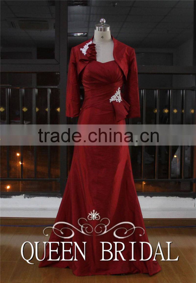 Real Works Wine Red Evening Dresses China with Detachable Cape 2015