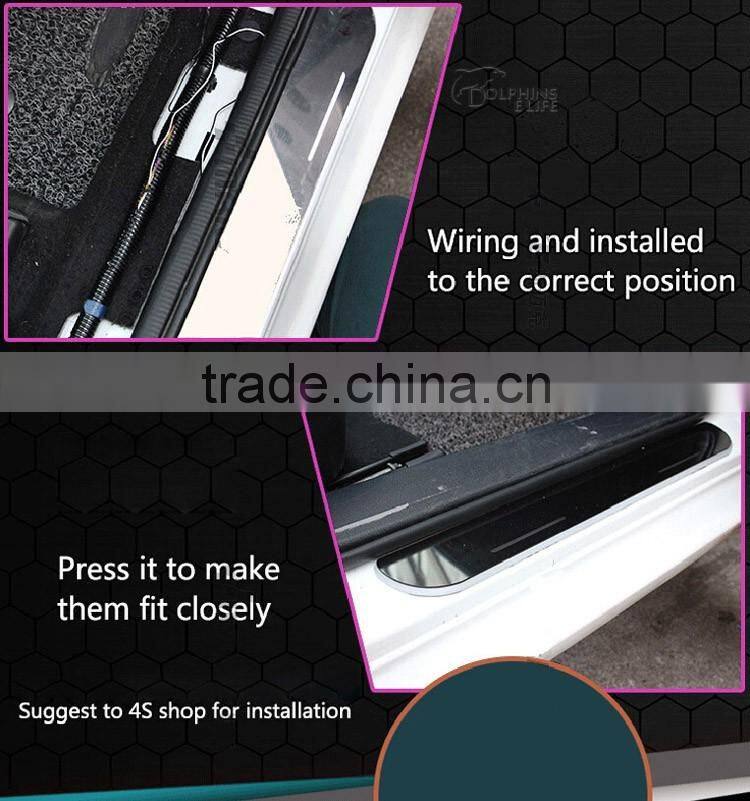 1 Pair Car LED Flash Door Sills Moving Scuff Plate Light Panel Front Door For Ford Focus 3 2012 2013 2014