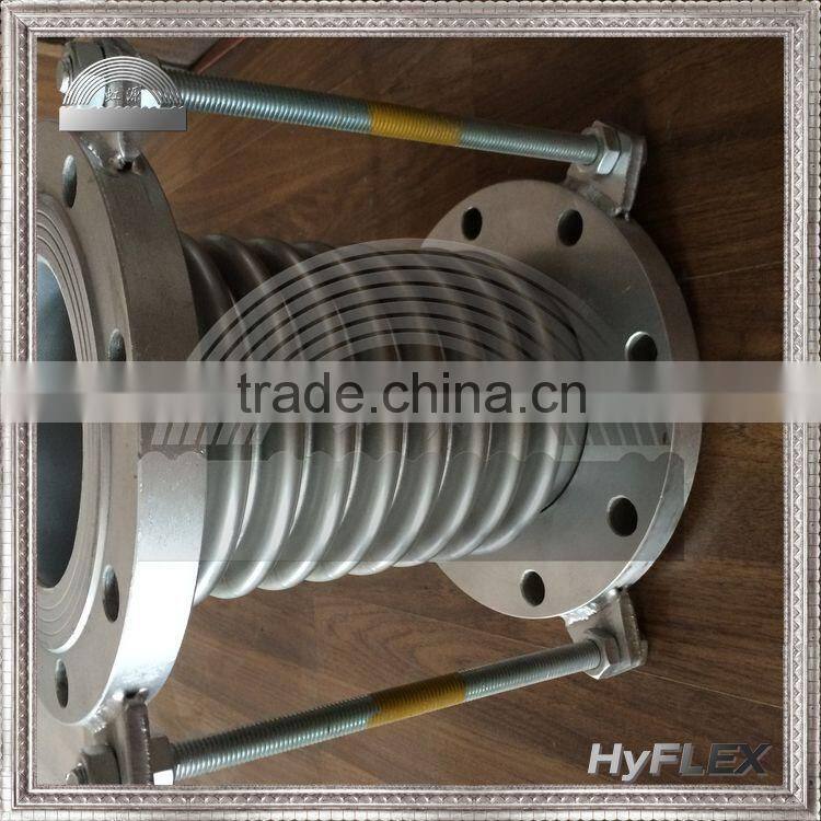 Metal bellows expansion joint with flange ends