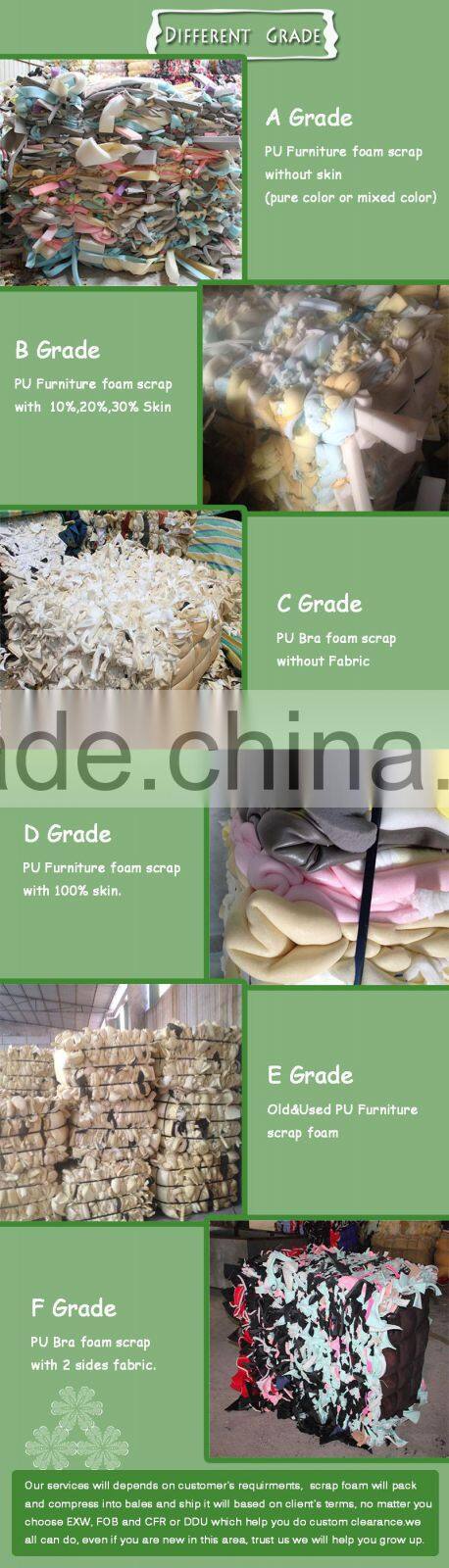 Dry and Clean Good quality PU foam scrap raw material