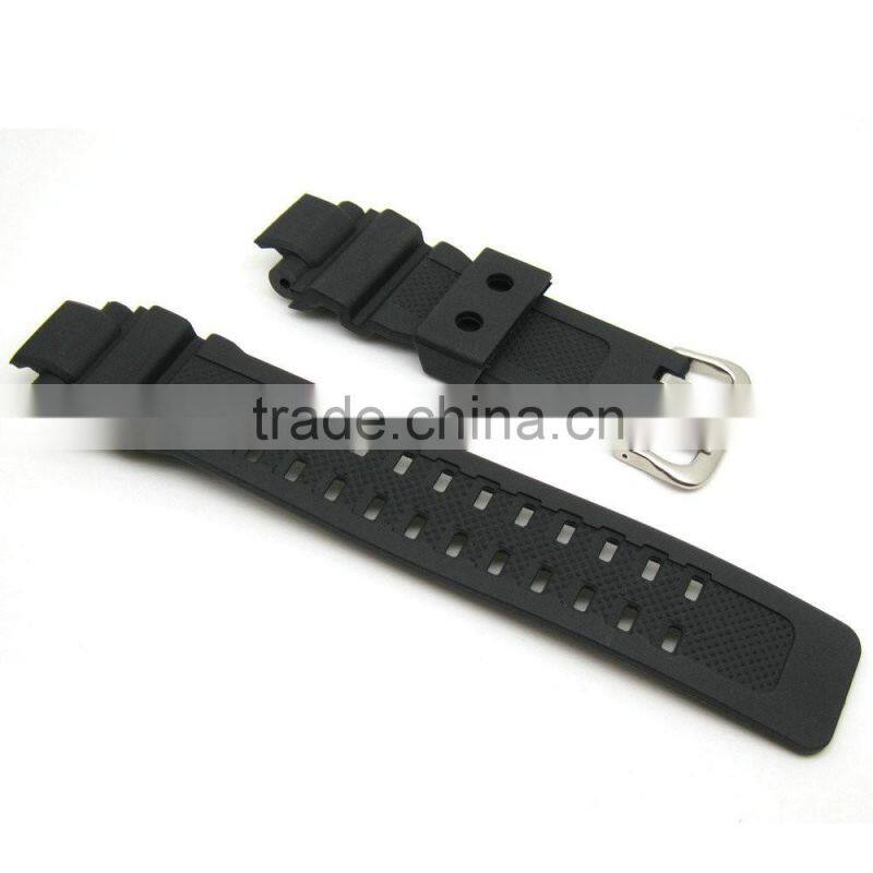 16MM Black Ruber Resin Watch Bands Straps Fit For Casi