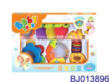 Wholesale Christmas toy funny cartoon animal baby rattle and teether toy