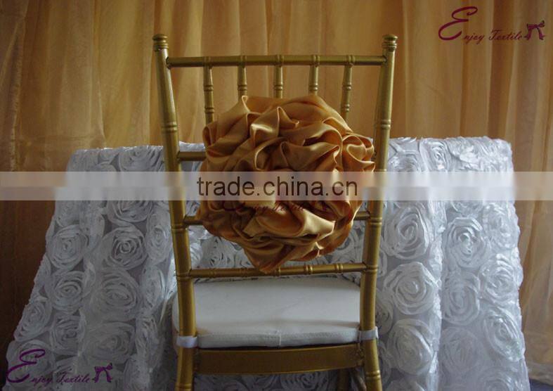 YHC#163 elegant fancy satin chiffon chair back cover