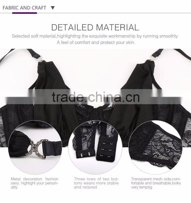 Direct Sale Breathable Push Up Large Size Sweet Girl Women Bra Set