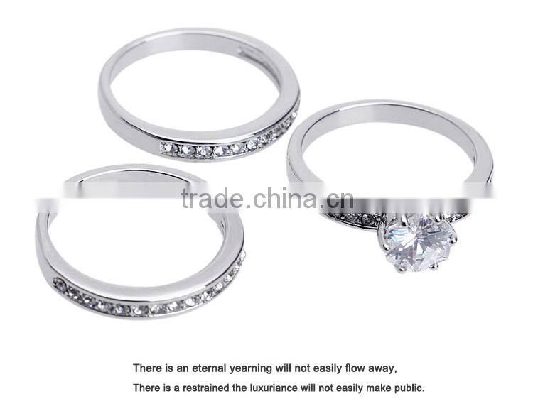 3pcs/Set 18kgp Jewelry Gold Rings Price With Stones