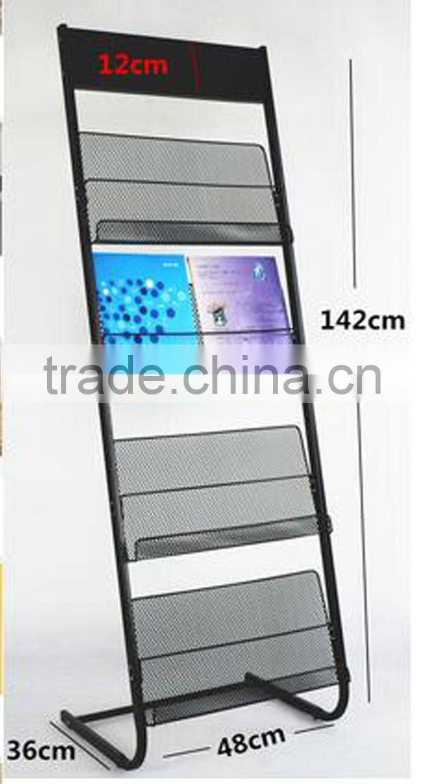Powder Coating Metal Magazine Display Rack Booklet Stand Brochure Holder