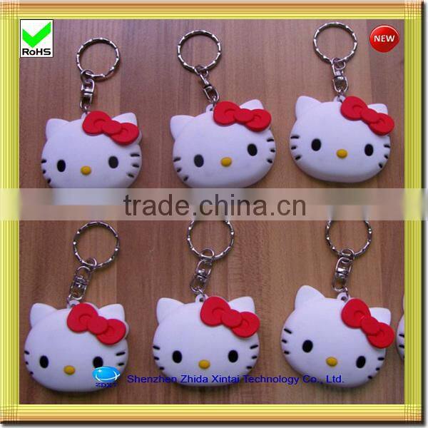 cute yellow duck shape silicone key chain led