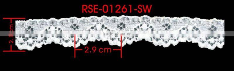 Width 2.1 Centimeter White Stretch Trimming Spandex Elastic Lace