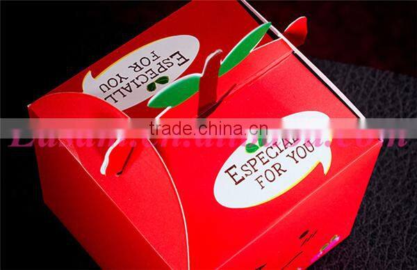 Christmas custom cute smiling face apple box gift,small packaged gift box