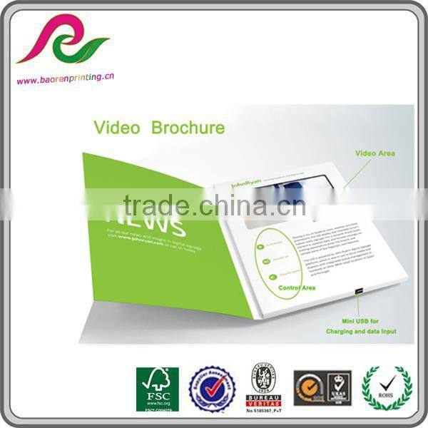 Luxury Paper wedding Invitation Video Greeting Card / Video Brochure Card