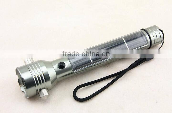 Powered Rechargeable Aluminum Alloy Solar Flashlights For Sale