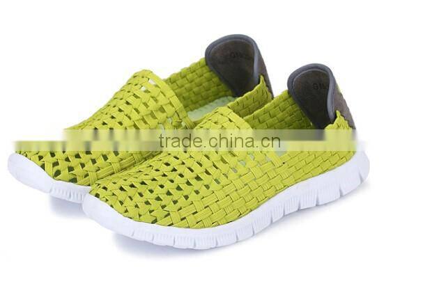 HOT SALES LADY WOVEN ELASTIC SHOES CASUAL SHOES slip-on loafers shoes