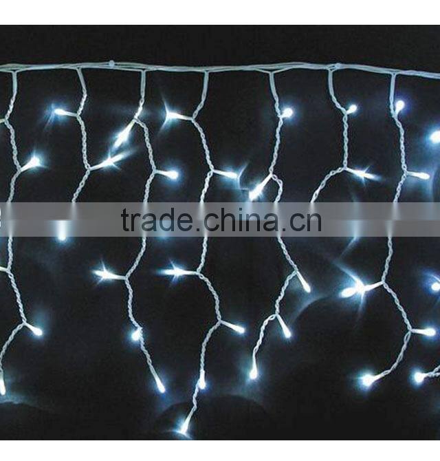 230V white led christmas icicle lights rubber cable IP44 Plug