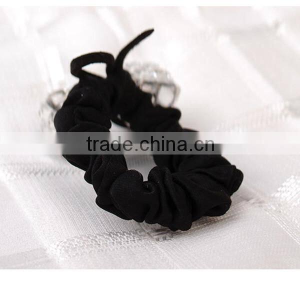 crystal black felt materia bow hair holder, hair tie holder