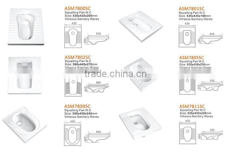 China Supplier Ceramic Pan Chinese Style American Standard Squat Toilets
