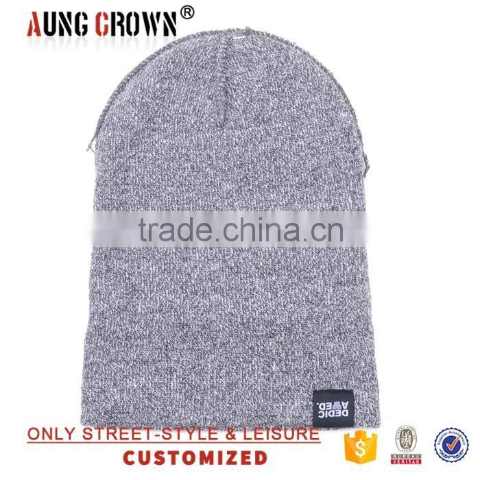 Women Men Gray Fitted Beanie Cap Hat