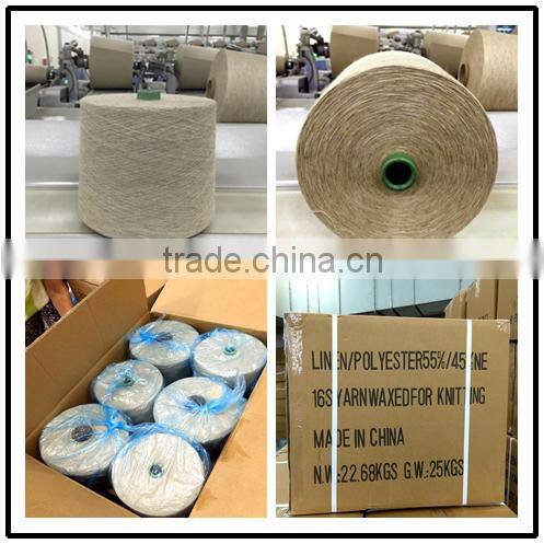 55/45 linen cotton blended yarn for knitting and weaving Ne5-40S in china