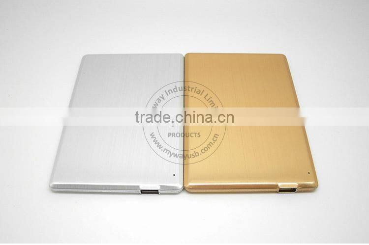 bulk cheap metal business card power charger mobile USB power bank for travelling