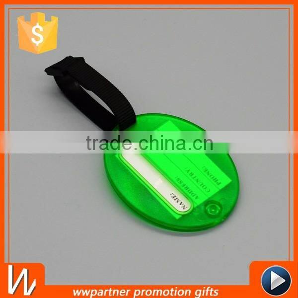 Hard Plastic Travel Luggage Tag Oval Shaped with Strap