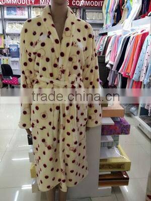 Plastic brushed fleece bathrobe made in China