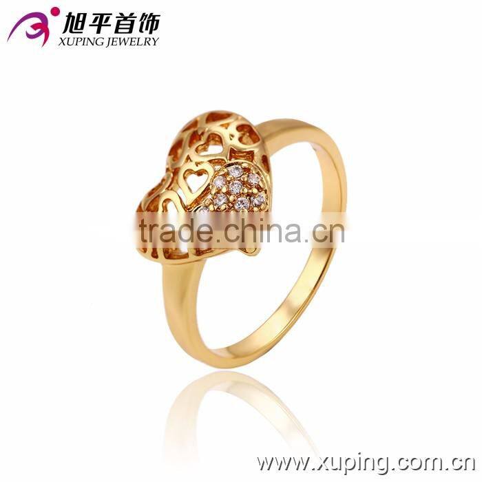 China Jewelry Manufacturer 18k Gold Color Heart-shaped Jewelry Ring