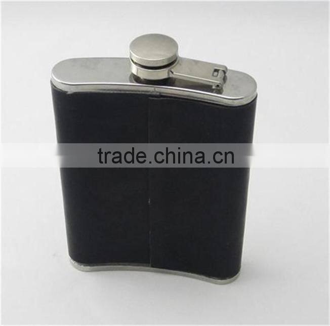 be young forever ! ! hip flask with leather covered