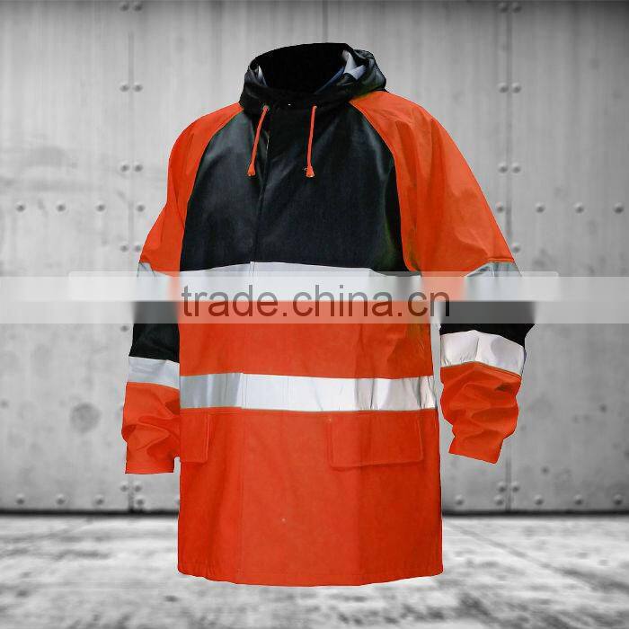 EN471 / EN ISO 11612 Flame retardant PU rainwear parka