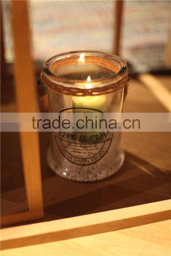 flowersea hot selling decor home colorful large candle holder glass jar