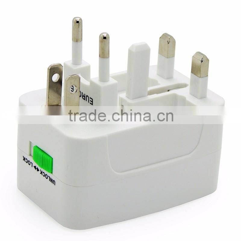 High quality Universal International Plug Adapter 2 USB Port World Travel AC Power Charger Adaptor