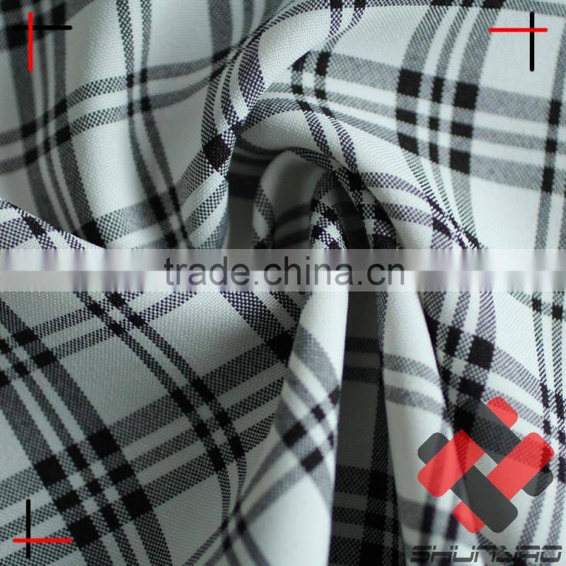 polyester cationic plaid mini matt fabric for uniform